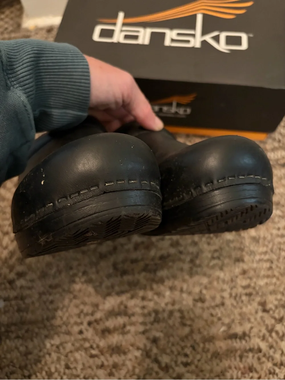 Dansko Black Leather professional oiled Slip-On Clogs 40